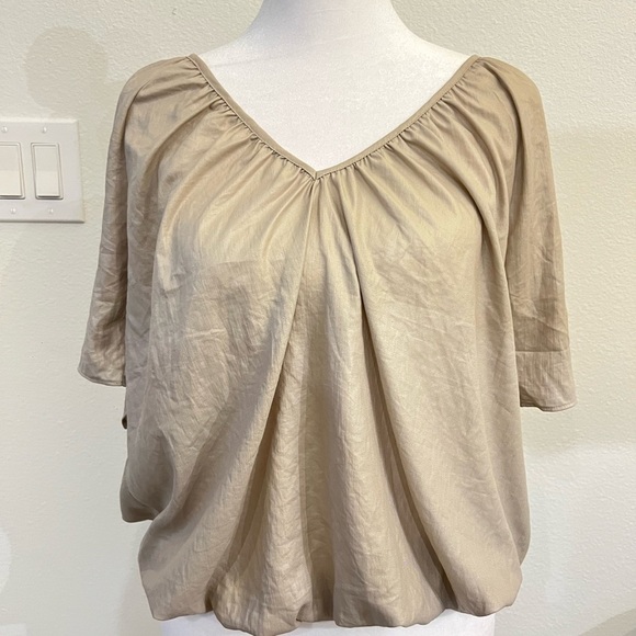 American Vintage Tops - American Vintage greyish tan  Ruched Blouse